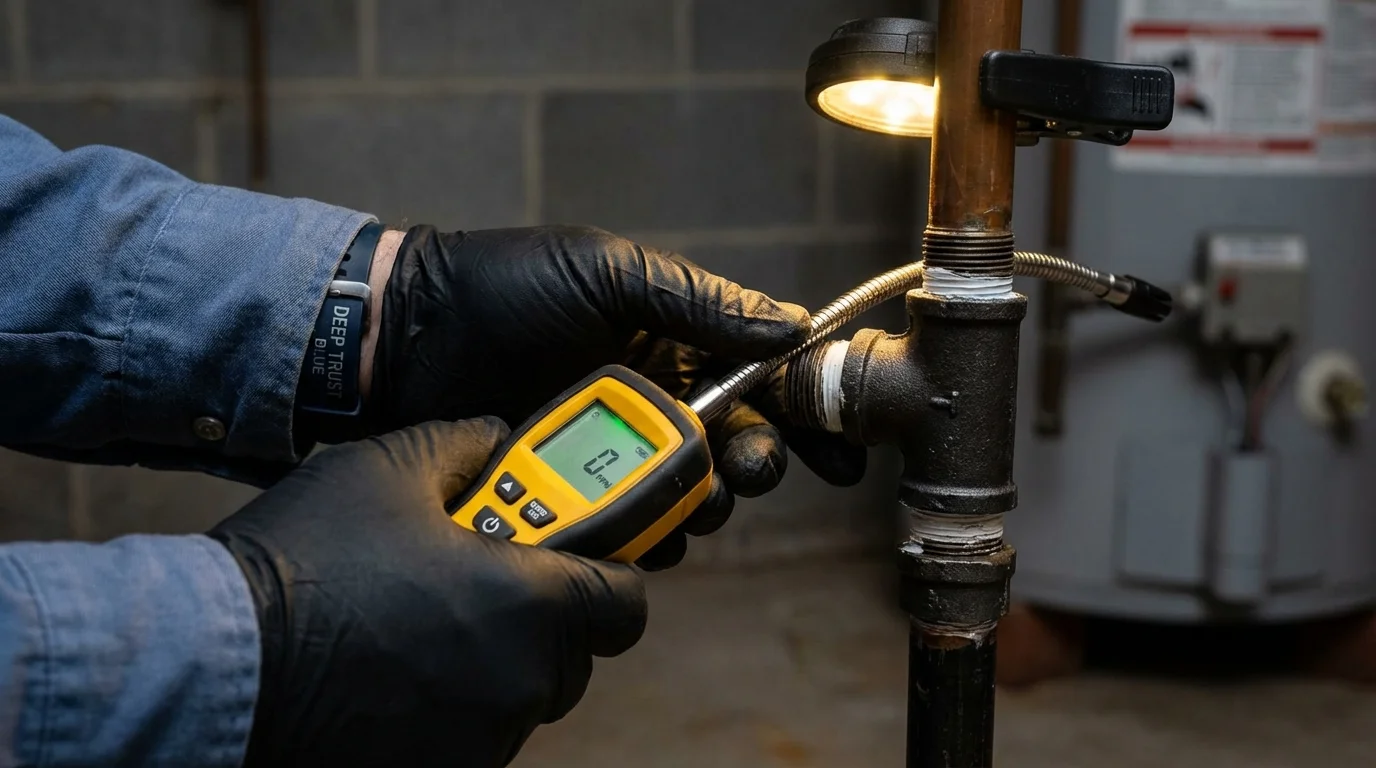 Gas leak detection with electronic sniffer by Johns Plumbing LLC in Island Heights