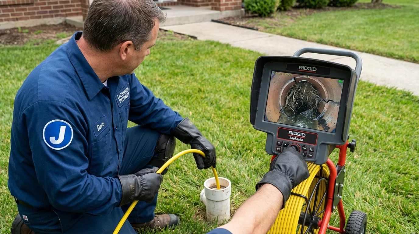 Sewer camera inspection being performed by Johns Plumbing LLC in Island Heights